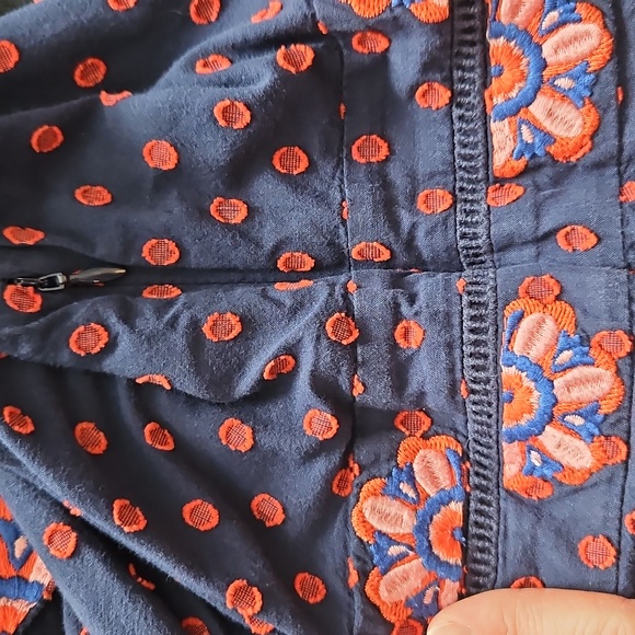 🌸 Boden | Navy Flossie Embroidered Midi| Sz 18| Sold Out, Cotton, Lined 🌸 - Picture 7 of 9